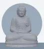 Product image 1 of the product “Seated Buddha made of Riverstone in Dhyana position - gesture of meditation, H.62 cm, natural. ”